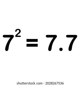 Exponentiation mathematical operation on white background