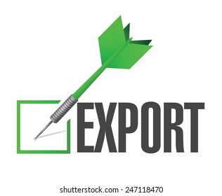 export approved dart check mark illustration design over a white background