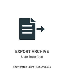 Export archive vector icon on white background. Flat vector export archive icon symbol sign from modern user interface collection for mobile concept and web apps design.