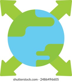 Export Arrow Delivery Icon Vector Flat Illustration