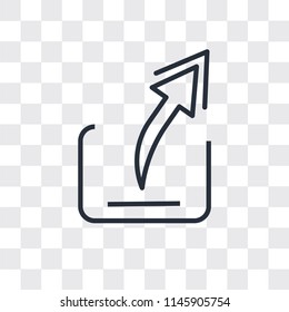 Export Arrow vector icon isolated on transparent background, Export Arrow logo concept