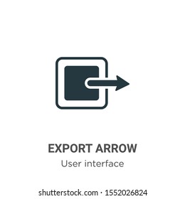 Export arrow vector icon on white background. Flat vector export arrow icon symbol sign from modern user interface collection for mobile concept and web apps design.