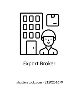 Exportar icono de contorno de vector de Broker para web aislada en el archivo EPS 10 de fondo blanco
