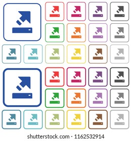 Export color flat icons in rounded square frames. Thin and thick versions included.