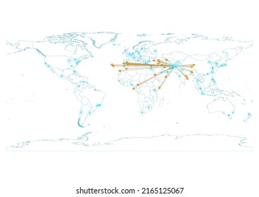 Export concept map for Afghanistan, vector Afghanistan map on white background suitable for export concepts. File is suitable for digital editing and large size prints.