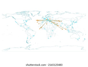 Export concept map for Bosnia and Herzegovina, vector Bosnia and Herzegovina map on white background suitable for export concepts. File is suitable for digital editing and large size prints.