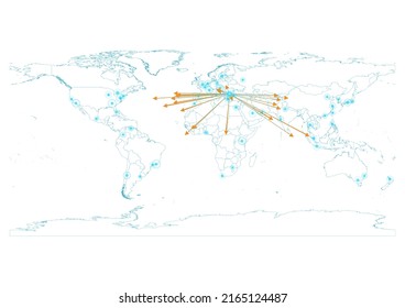 Export concept map for Bulgaria, vector Bulgaria map on white background suitable for export concepts. File is suitable for digital editing and large size prints.
