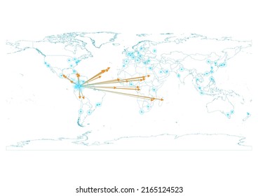 Export concept map for Colombia, vector Colombia map on white background suitable for export concepts. File is suitable for digital editing and large size prints.