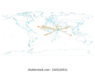 Export concept map for Djibouti, vector Djibouti map on white background suitable for export concepts. File is suitable for digital editing and large size prints.