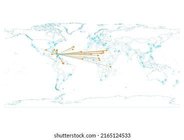Export concept map for Dominican Republic, vector Dominican Republic map on white background suitable for export concepts. File is suitable for digital editing and large size prints.