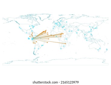 Export concept map for Ecuador, vector Ecuador map on white background suitable for export concepts. File is suitable for digital editing and large size prints.