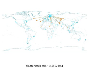 Export concept map for Finland, vector Finland map on white background suitable for export concepts. File is suitable for digital editing and large size prints.