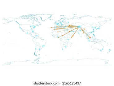 Export concept map for Kyrgyzstan, vector Kyrgyzstan map on white background suitable for export concepts. File is suitable for digital editing and large size prints.