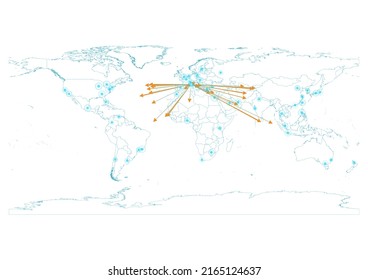 Export concept map for Monaco, vector Monaco map on white background suitable for export concepts. File is suitable for digital editing and large size prints.