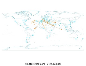 Export concept map for Portugal, vector Portugal map on white background suitable for export concepts. File is suitable for digital editing and large size prints.