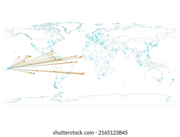 Export concept map for Samoa, vector Samoa map on white background suitable for export concepts. File is suitable for digital editing and large size prints.