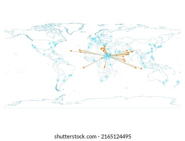 Export concept map for Sudan, vector Sudan map on white background suitable for export concepts. File is suitable for digital editing and large size prints.