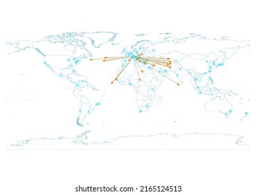 Export concept map for Switzerland, vector Switzerland map on white background suitable for export concepts. File is suitable for digital editing and large size prints.