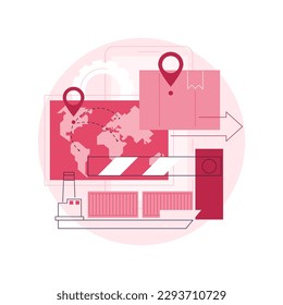 Export control abstract concept vector illustration. Licensing services, export of goods, software and technology, national security, warehouse storage, logistic industry, cargo abstract metaphor.