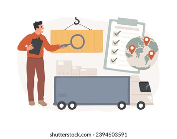 Export control isolated concept vector illustration. Licensing services, export of goods, software and technology, national security, warehouse storage, logistic industry, cargo vector concept.