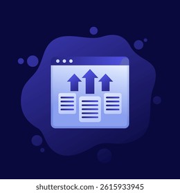 export data icon with documents, vector design