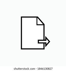 Export Data Icon. Transfer Document Symbol - Vector