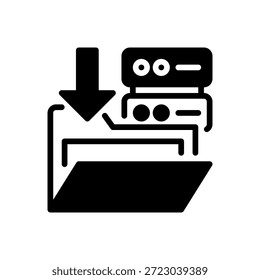 Export Data Line Icon, Outline Symbol for Information Transfer, File Sharing, Database Migration, Output Processing, and Backup Deployment. Vector Sign Icon.