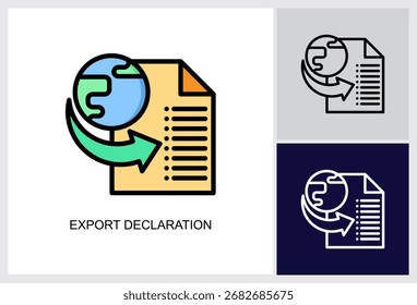 Ícone Exportar declaração - Ilustração de vetor de vários estilos
