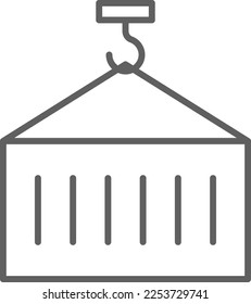 Export Delivery service icon with black outline style. Shipping sign symbol. Related to order tracking, delivery home, warehouse, truck, scooter, courier and cargo icons. Vector illustration