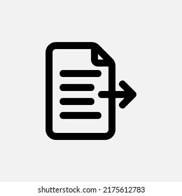 Export document icon in line style about text editor, use for website mobile app presentation