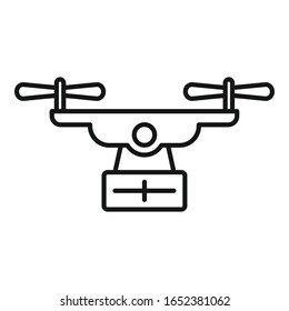 Export drone delivery icon. Outline export drone delivery vector icon for web design isolated on white background