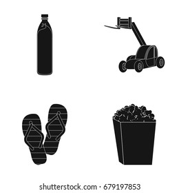 export, ecology, industry and other web icon in black style.garbage, waste, piling, icons in set collection.