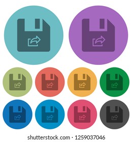 Export file darker flat icons on color round background