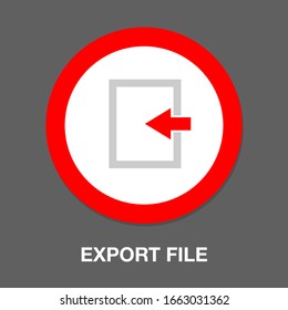 Export File Icon. File Document Symbol With Arrow.