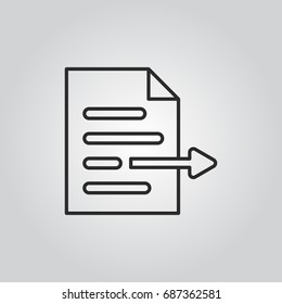 Export file icon. File document symbol.