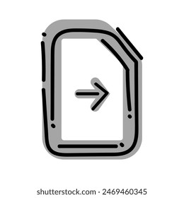 export file icon hand draw style black color