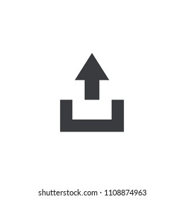 Export file icon. Upload sign. Share document symbol. Interface button. Element for design mobile app or website.