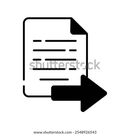 export file icon with white background vector stock illustration