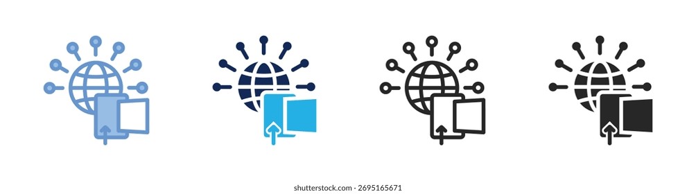 Coleção de Ícones de Gateway de Exportação com Vários Estilos