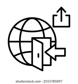 ícone Exportar Gateway ilustração de vetor de linha