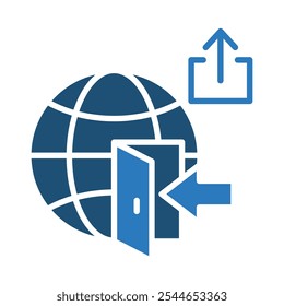 ícone Exportar Gateway ilustração de vetor de linha