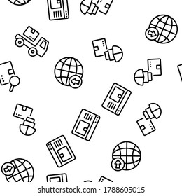 Export Global Logistic Vector Seamless Pattern Thin Line Illustration