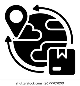 Exportar Glifo Negro Ilustración de un solo icono