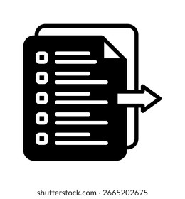 Ícone Exportar Glifo Ícone Mini Ilustração. Use Para Conceitos Modernos, Impressão, Ui, Kit Ux, Desenvolvimento De Web E Aplicativos. Vetor Relacionado A Escritório, Educação, Exame E Muito Mais