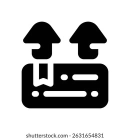 export glyph icon. Strong and solid vector icon for websites, mobile interfaces, presentations, and visual branding. High quality and easy to edit.