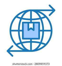 Export Goods Icon Blue Dualtone Design Vector Illustration