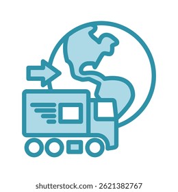 Export Goods mini illustration dual tone color icon, use for trade wars, economy, business, finance, economic competition, UI, UX kit, app and web development, digital or print.