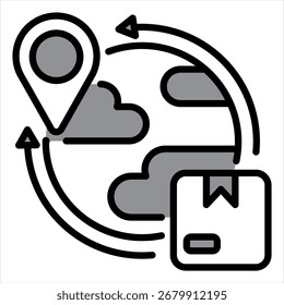 Ilustración de icono único gris de exportación