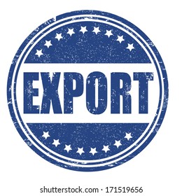 Export grunge rubber stamp on white, vector illustration