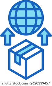 Icono de exportación azul Ilustración vectorial